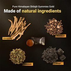 Himalayan Natural Shilajit Gummies with Gokshrua, Black Muesli, and Ashwagandha (3000mg shilajit) | Dietary Supplement for Energy, Stamina, Endurance, Cognitive Function, Skin, and Bone Health