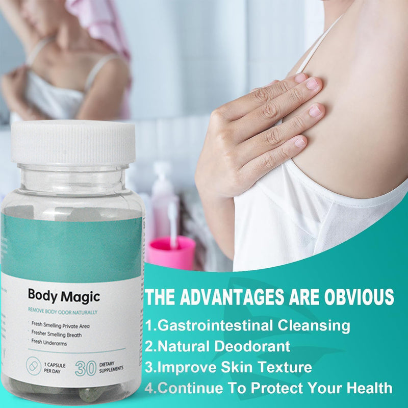 GINAX Body Magic Capsules (30 capsules) | Dietary Supplement for Body Odor, Bad Breath, and Smelly Private Parts