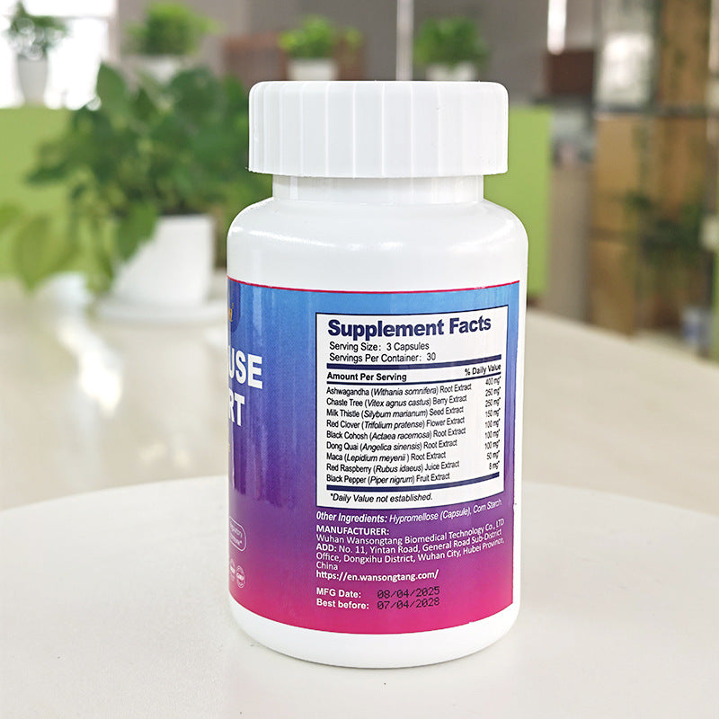 Menopause Support Capsules (90 capsules) with Ashwagandha and Chaste Tree | Dietary Supplement for Mood Swings, Night Sweats, Hot Flashes, Low Sex Drive, and Menopause