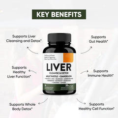 Liver Cleanse and Detox Capsules with Milk Thistle, Dandelion, Andrographis Paniculata, and Berberine (70 capsules, 250mg milk thistle)