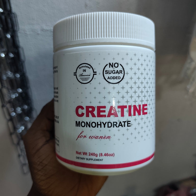 Creatine Monohydrate Powder for Women with Collagen and BCAA (240g size, 5g Creatine, 30 servings) | Dietary Supplement for Energy, Beauty, Cognition, and Sexual Enhancement