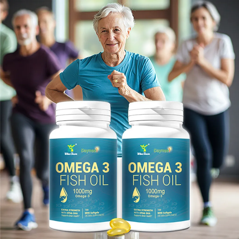 Omega-3 Fish Oil Capsules with EPA and DHA (100 softgels, 1000mg) | Dietary Supplement for Cardiovascular, Brain, Eye, Skin, Mood, and Inflammation