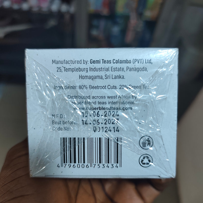 SuperBlend Beetroot Tea (20 teabags) | Herbal Tea for Heart Health, Blood Sugar, and Athletic Performance