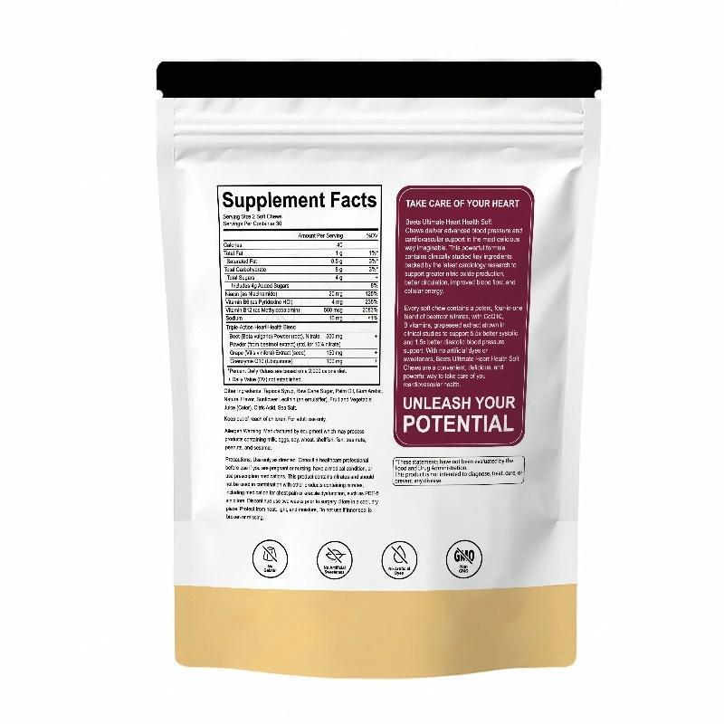 Beets Ultimate NHeart Health Soft Chews with Beetroot, Grape, and CoQ10