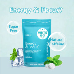 Energy & Focus Mints with L-Theanine, Caffeine, and B-Vitamins (90 mints, Peppermint flavor) | Nootropic Mints for Energy, Mood, Nerve, Focus, and Cognition