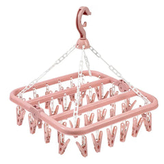 Multifunctional, Foldable and Space-Saving Laundry Hanger (32 pegs) | Plastic and Rotating Hanging Drying Rack