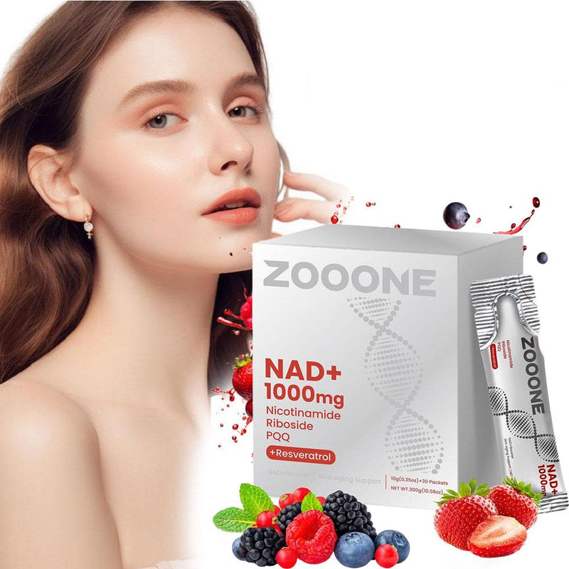ZOOONE NAD+ Drink with Quercetin Phytosome, Resveratrol, and PQQ (30 sachets, 600mg Nicotinamide Riboside) | Dietary Supplement for Healthy Aging, DNA Repair, and NAD+ Booster