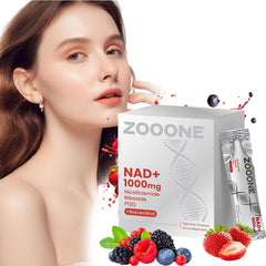 ZOOONE NAD+ Drink with Quercetin Phytosome, Resveratrol, and PQQ (30 sachets, 600mg Nicotinamide Riboside) | Dietary Supplement for Healthy Aging, DNA Repair, and NAD+ Booster