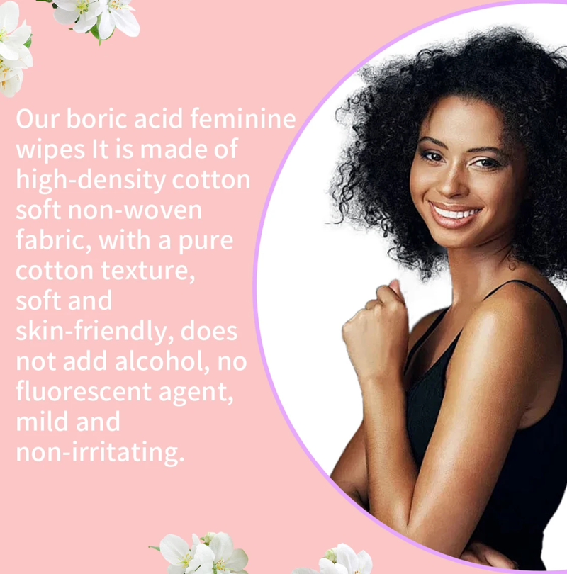 Boric Acid Feminine Wipes (10 pieces) | Yoni Wipes for Vaginal Odor, Itching, pH Balance
