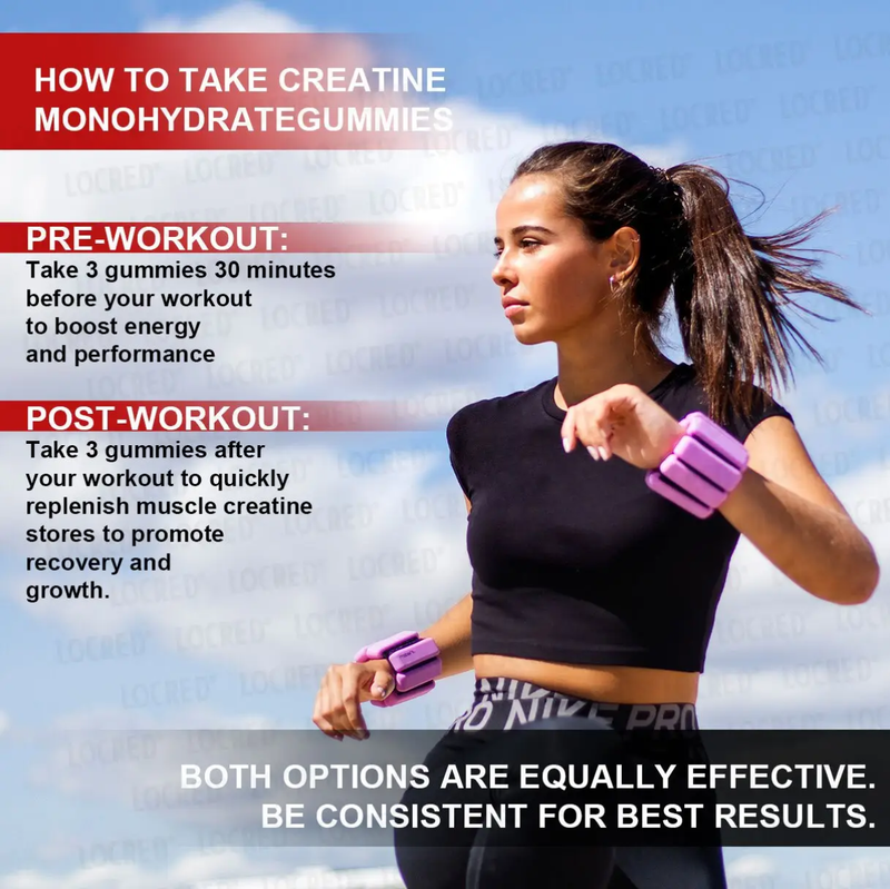 Creatine Monohydrate Gummies with L-Carnitine, BCAA, and Taurine (120 gummies, 8000mg)