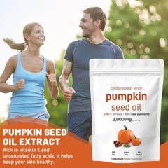Pumpkin Seed Oil Capsule with Saw Palmetto (180 softgels, 3000mg Pumpkin Seed Oil, 300mg Saw Palmetto)