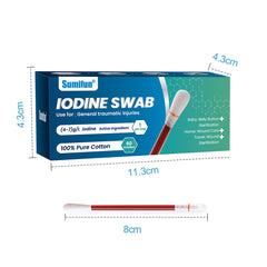 Iodine Swab (60 pieces) | Iodine Solution for Wound Sterilization, Wound Care, and Baby's Belly Button Sterilization