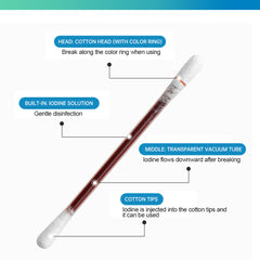 Iodine Swab (60 pieces) | Iodine Solution for Wound Sterilization, Wound Care, and Baby's Belly Button Sterilization
