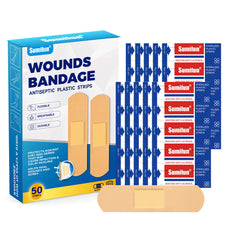 Wounds Bandage (50 strips) | Flexible, Breathable and Durable Antiseptic Plastic Strips