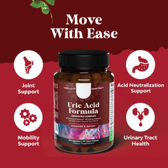 GINAX Uric Acid Support Capsules | Dietary Supplement for Joint, Mobility, Urinary Tract, and Acid Neutralization