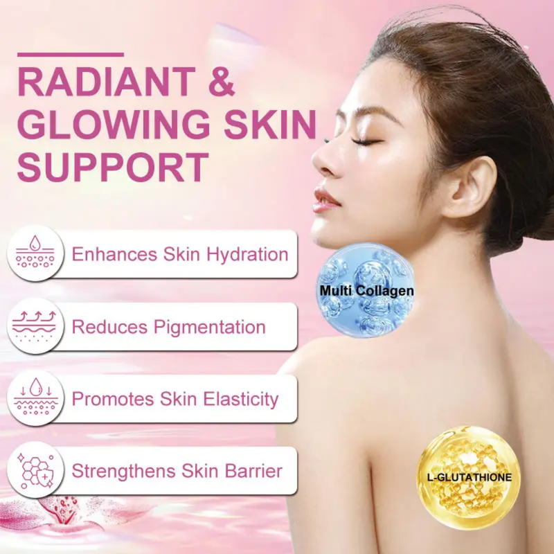 Gluta Glow Sparkle Powder with Multi-Collagen, L-Glutathione, and Vitamin C (300 grams, 30 servings)