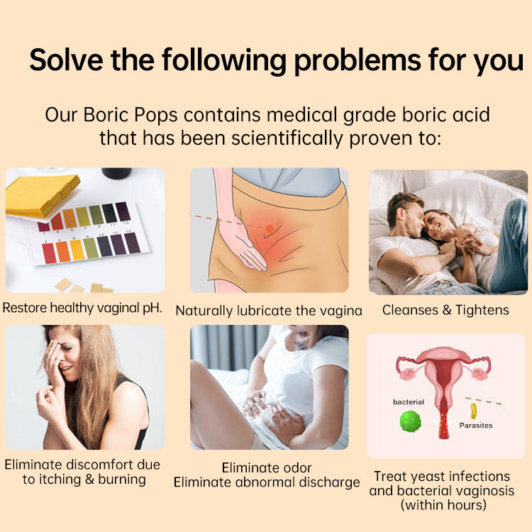 Boric Acid Vaginal Suppositories (30 suppositories, 600mg)