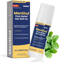 Menthol Pain Relief Gel-Roll On (4% Menthol, 74ml) | Topical Gel for Nerve, Muscle, Neck, Shoulder, Knee, and Back Pain Relief