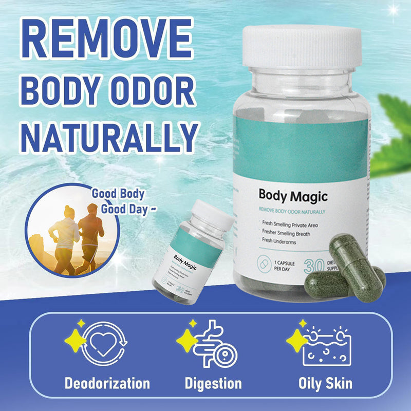 GINAX Body Magic Capsules (30 capsules) | Dietary Supplement for Body Odor, Bad Breath, and Smelly Private Parts