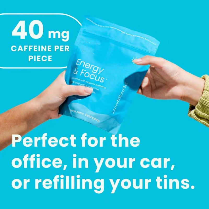 Energy & Focus Mints with L-Theanine, Caffeine, and B-Vitamins (90 mints, Peppermint flavor) | Nootropic Mints for Energy, Mood, Nerve, Focus, and Cognition