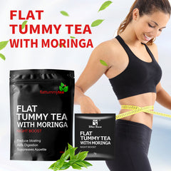 Flat Tummy Tea with Moringa (Night Boost) | Herbal Tea for Bloating, Healthy Digestion, Appetite Control, and Detox