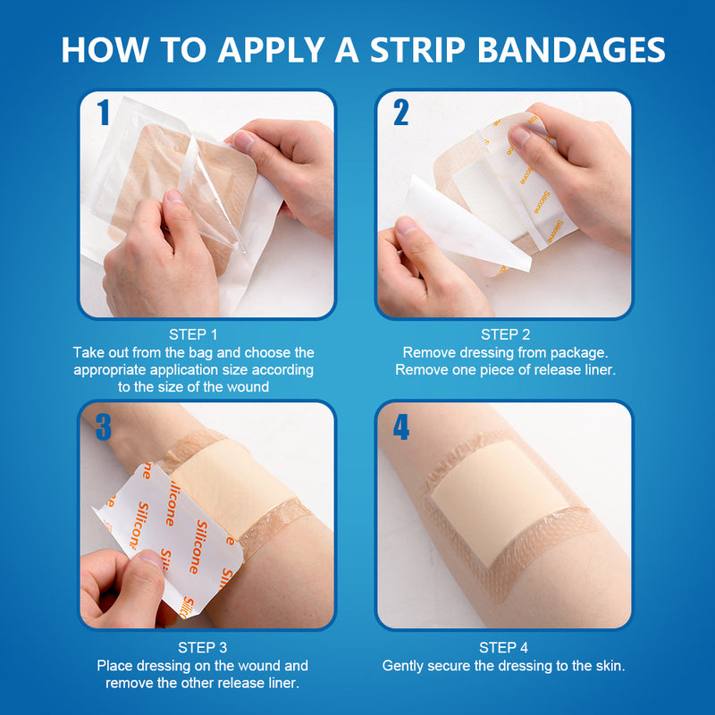 Silicone Gel Dressing (2 pieces/pack) | Waterproof and Breathable Band Aid for Wound Dressing