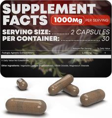 Fadogia Agrestis Capsule (1000mg) | Dietary Supplement for Energy, Muscle Mass, and Strength