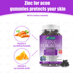 BIYODE Zinc for Acne Gummies | Dietary Supplement for Pimples, Dark Spots, and Acne Breakout