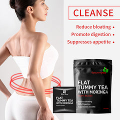 Flat Tummy Tea with Moringa (Night Boost) | Herbal Tea for Bloating, Healthy Digestion, Appetite Control, and Detox