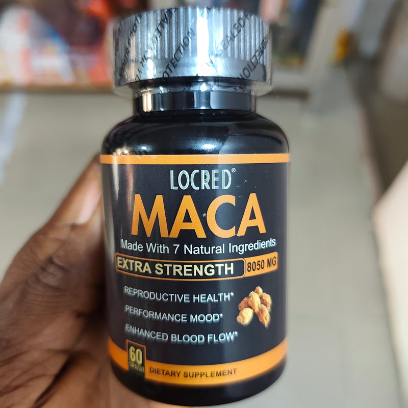 LOCRED Maca Capsule with Ashwagandha, Ginseng, Tribulus Terrestris, Shilajit, and Shatavari (8050mg)