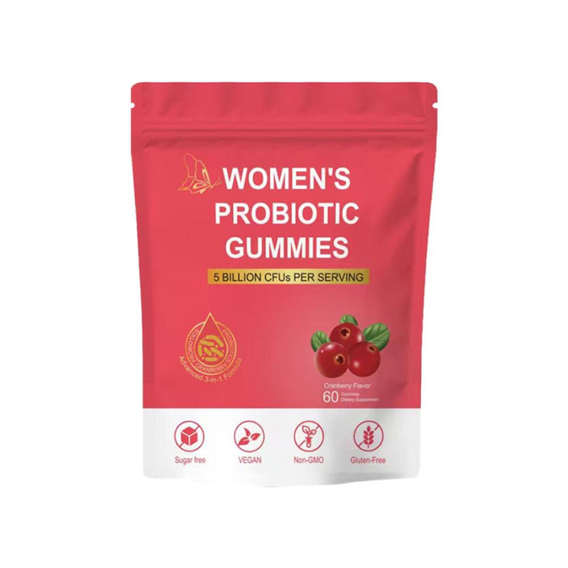 Women's Probiotic Gummies with Cranberry and Prebiotic Fiber (5 billion CFUs)