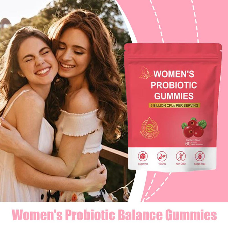 Women's Probiotic Gummies with Cranberry and Prebiotic Fiber (5 billion CFUs)