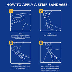 Wounds Bandage (50 strips) | Flexible, Breathable and Durable Antiseptic Plastic Strips