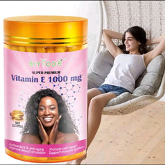 BIYODE Vitamin E Capsule (100 softgels, 1000mg) | Dietary Supplement for Anti-aging, Cell Repair, Blood Circulation, and Immunity