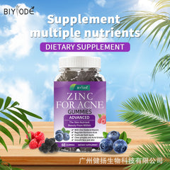 BIYODE Zinc for Acne Gummies | Dietary Supplement for Pimples, Dark Spots, and Acne Breakout