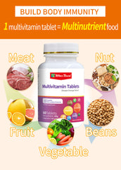Multivitamin Tablets with Vitamin C, Niacinamide, and Vitamin E (Orange flavour)