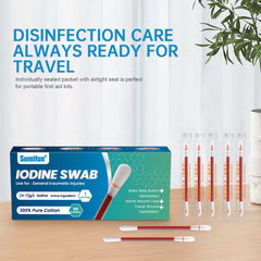 Iodine Swab (60 pieces) | Iodine Solution for Wound Sterilization, Wound Care, and Baby's Belly Button Sterilization