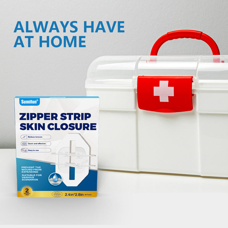 Zipper Strip Skin Closure for Wound Dressing (2 pieces)