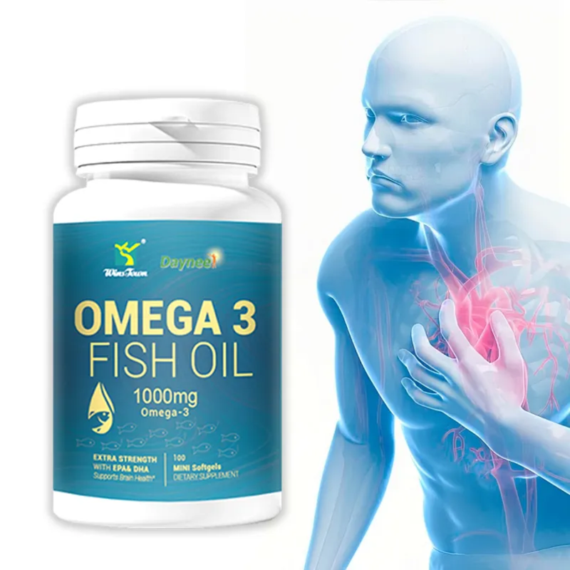 Omega-3 Fish Oil Capsules with EPA and DHA (100 softgels, 1000mg) | Dietary Supplement for Cardiovascular, Brain, Eye, Skin, Mood, and Inflammation