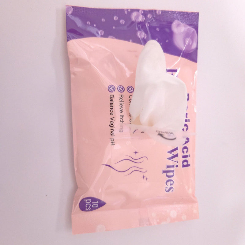 Boric Acid Feminine Wipes (10 pieces) | Yoni Wipes for Vaginal Odor, Itching, pH Balance