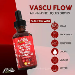CLEAN NUTRA Cayenne Pepper Drops with Hawthorn, Vitamin D3+K2, Beet Root, Ceylon Cinnamon, and Turmeric