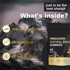 Himalayan Natural Shilajit Gummies with Gokshrua, Black Muesli, and Ashwagandha (3000mg shilajit) | Dietary Supplement for Energy, Stamina, Endurance, Cognitive Function, Skin, and Bone Health