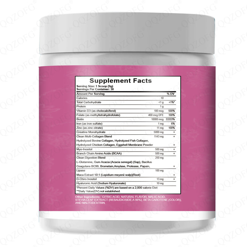 Women's Creatine Monohydrate Powder with BCAA, Collagen, Myo-Inositol, and Digestion Blend