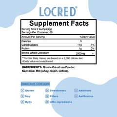 Colostrum Powder (120grams, 2000mg bovine colostrum, Unsweetened) | Dietary Supplement for Immunity, Tract Health, Muscle Recovery, and Energy