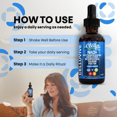 CELLUVIVE NAD+ Liquid Drops with Resveratrol, Taurine, Fisetin and Grape Seed (120ml, 30 servings) | Dietary Supplement for Healthy Aging, Cellular Energy, and Hydration Balance
