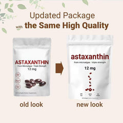 Astaxanthin Capsules (120 softgels, 12mg, from Microalgae)