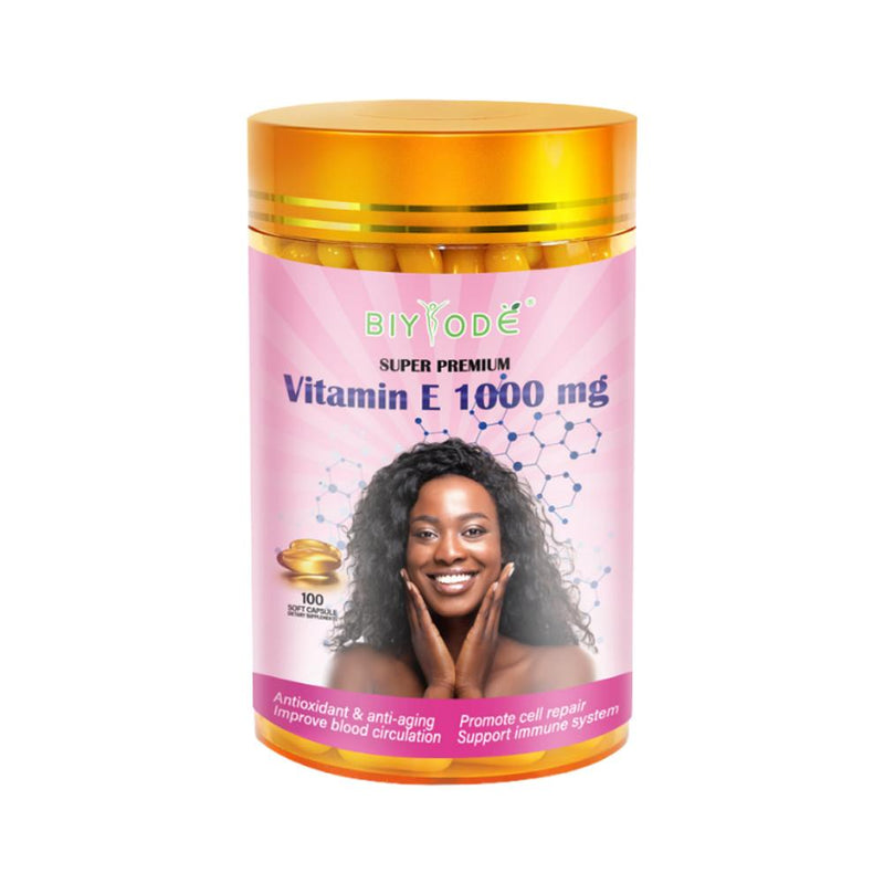 BIYODE Vitamin E Capsule (100 softgels, 1000mg) | Dietary Supplement for Skin, Immunity, Eye, Heart, and Antioxidant Protection
