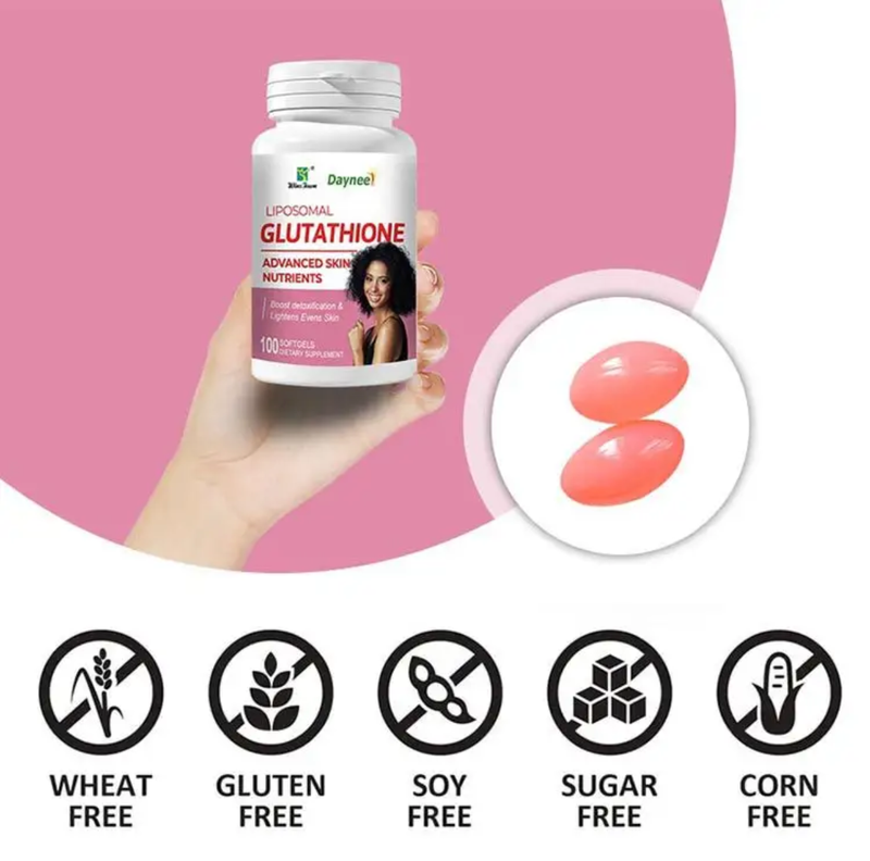 Liposomal Glutathione Capsule with Sunflower Lecithin, Vitamin E, and Riboflavin (100 softgels, 500mg L-Glutathione)