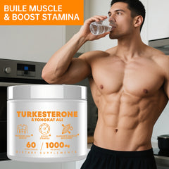 Turkesterone and Tongkat Ali Capsules with Colostrum (500mg Turkesterone, 250mg Tongkat Ali, 250mg Colostrum)