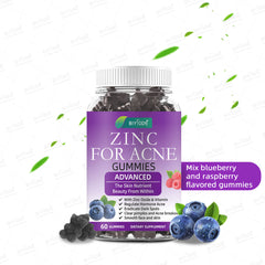 BIYODE Zinc for Acne Gummies | Dietary Supplement for Pimples, Dark Spots, and Acne Breakout